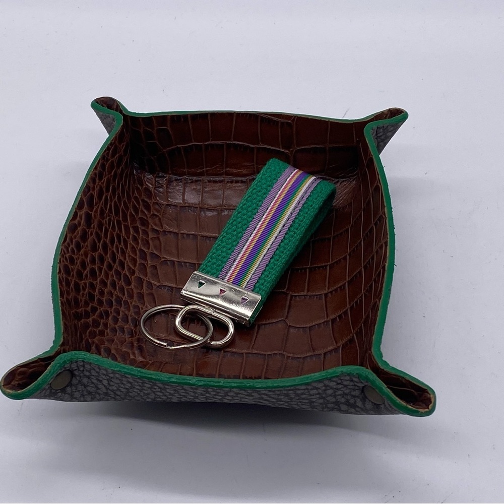NEW Valet tray HAND MADE leather, coin & key tray 5x6